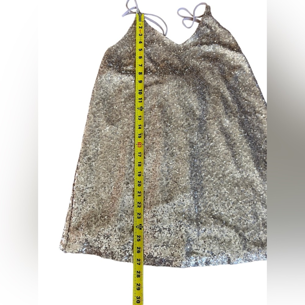 Shinestar Slip Sequin Dress Mini Strappy‎ V
Neck Tank Cami Rose Gold Large - Picture 8 of 11